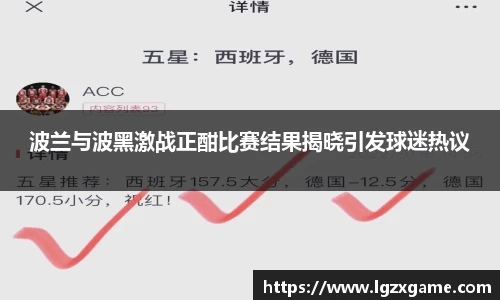 波兰与波黑激战正酣比赛结果揭晓引发球迷热议
